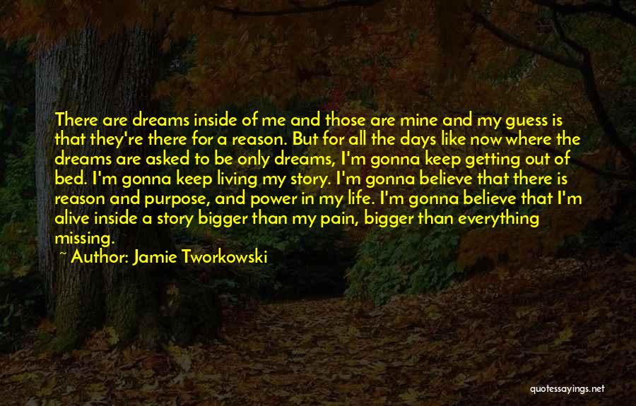 Jamie Tworkowski Quotes: There Are Dreams Inside Of Me And Those Are Mine And My Guess Is That They're There For A Reason.