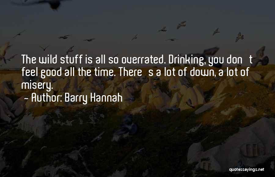 Barry Hannah Quotes: The Wild Stuff Is All So Overrated. Drinking, You Don't Feel Good All The Time. There's A Lot Of Down,