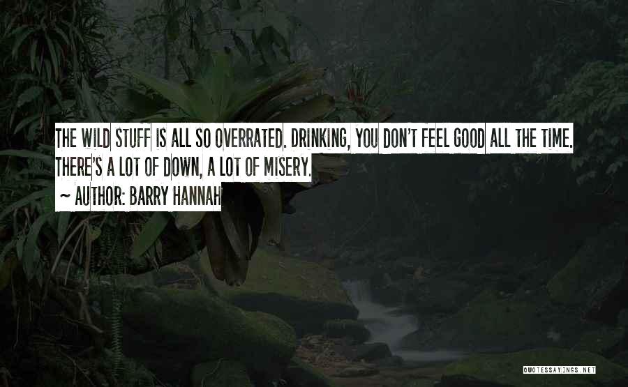 Barry Hannah Quotes: The Wild Stuff Is All So Overrated. Drinking, You Don't Feel Good All The Time. There's A Lot Of Down,