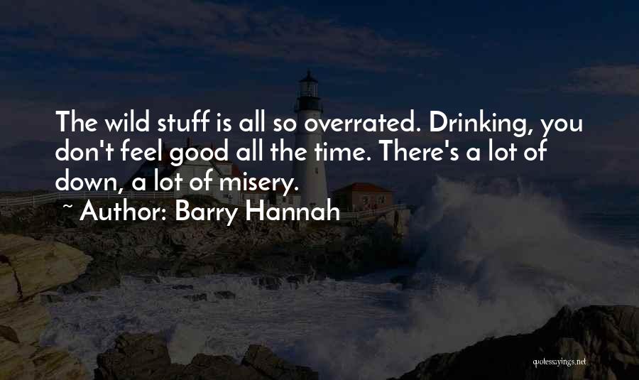 Barry Hannah Quotes: The Wild Stuff Is All So Overrated. Drinking, You Don't Feel Good All The Time. There's A Lot Of Down,