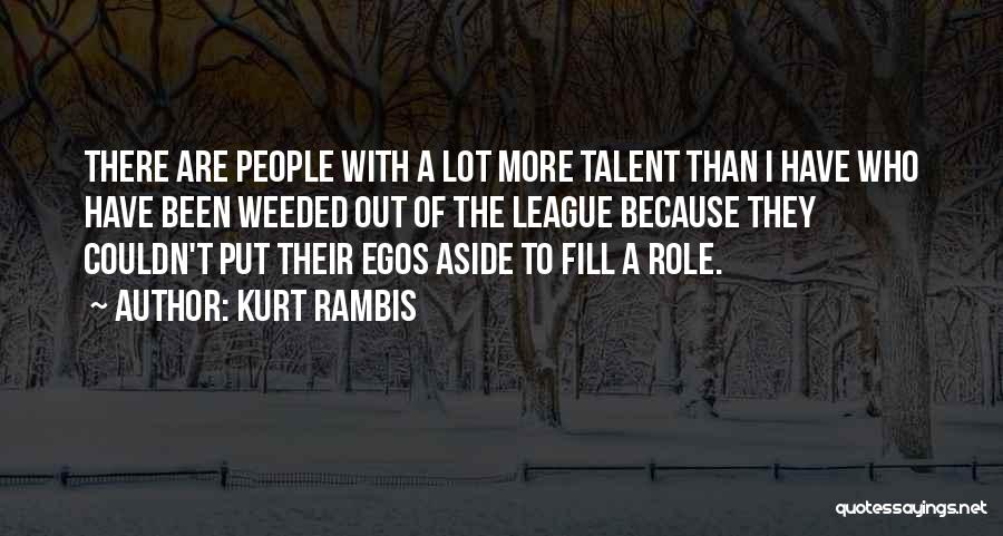 Kurt Rambis Quotes: There Are People With A Lot More Talent Than I Have Who Have Been Weeded Out Of The League Because
