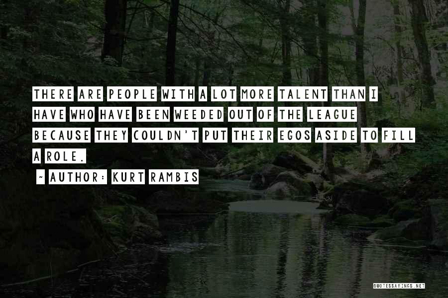 Kurt Rambis Quotes: There Are People With A Lot More Talent Than I Have Who Have Been Weeded Out Of The League Because
