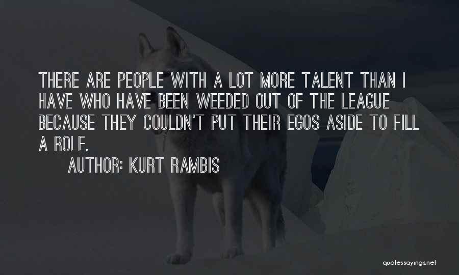 Kurt Rambis Quotes: There Are People With A Lot More Talent Than I Have Who Have Been Weeded Out Of The League Because