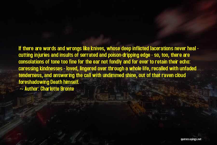 Charlotte Bronte Quotes: If There Are Words And Wrongs Like Knives, Whose Deep Inflicted Lacerations Never Heal - Cutting Injuries And Insults Of