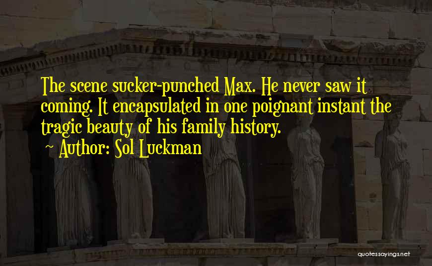 Sol Luckman Quotes: The Scene Sucker-punched Max. He Never Saw It Coming. It Encapsulated In One Poignant Instant The Tragic Beauty Of His