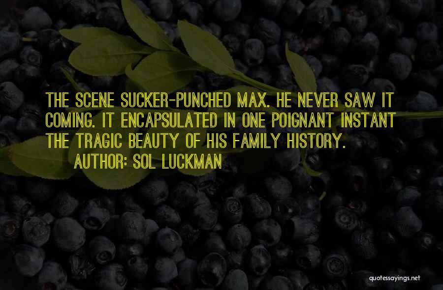 Sol Luckman Quotes: The Scene Sucker-punched Max. He Never Saw It Coming. It Encapsulated In One Poignant Instant The Tragic Beauty Of His