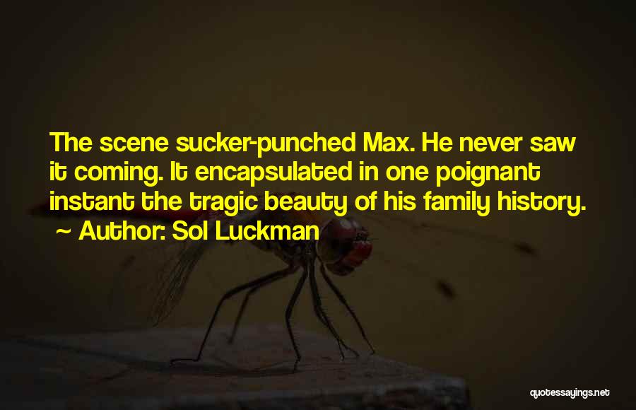 Sol Luckman Quotes: The Scene Sucker-punched Max. He Never Saw It Coming. It Encapsulated In One Poignant Instant The Tragic Beauty Of His