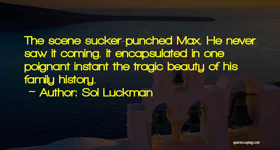 Sol Luckman Quotes: The Scene Sucker-punched Max. He Never Saw It Coming. It Encapsulated In One Poignant Instant The Tragic Beauty Of His
