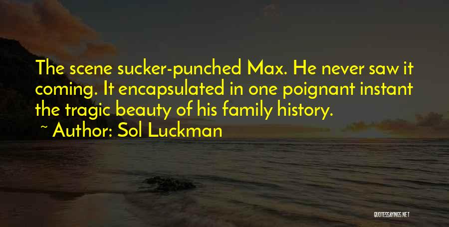 Sol Luckman Quotes: The Scene Sucker-punched Max. He Never Saw It Coming. It Encapsulated In One Poignant Instant The Tragic Beauty Of His