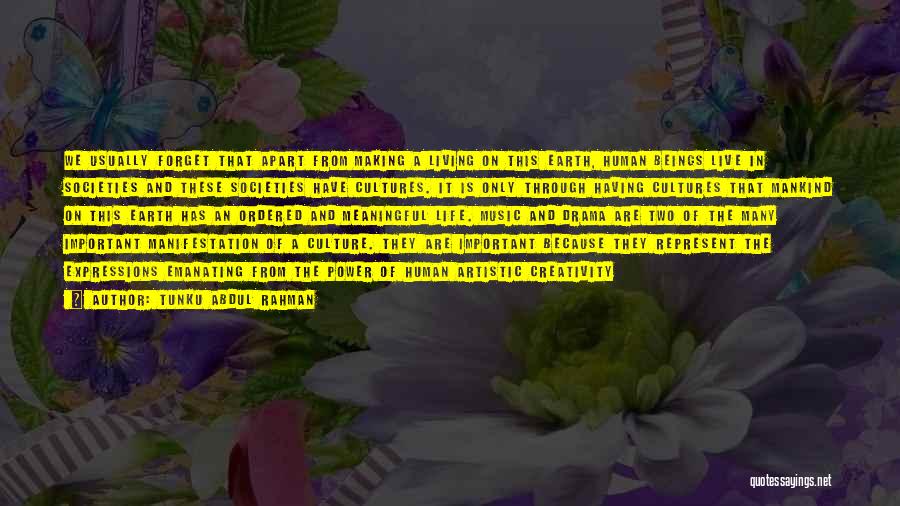 Tunku Abdul Rahman Quotes: We Usually Forget That Apart From Making A Living On This Earth, Human Beings Live In Societies And These Societies