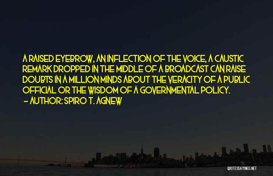 Spiro T. Agnew Quotes: A Raised Eyebrow, An Inflection Of The Voice, A Caustic Remark Dropped In The Middle Of A Broadcast Can Raise