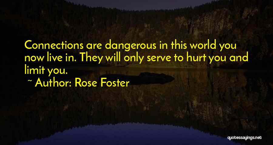 Rose Foster Quotes: Connections Are Dangerous In This World You Now Live In. They Will Only Serve To Hurt You And Limit You.