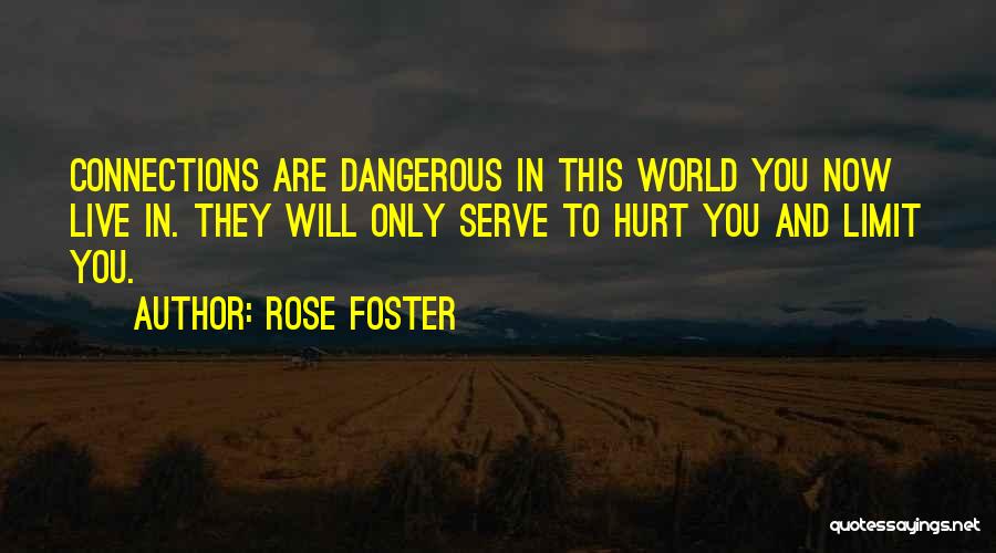 Rose Foster Quotes: Connections Are Dangerous In This World You Now Live In. They Will Only Serve To Hurt You And Limit You.