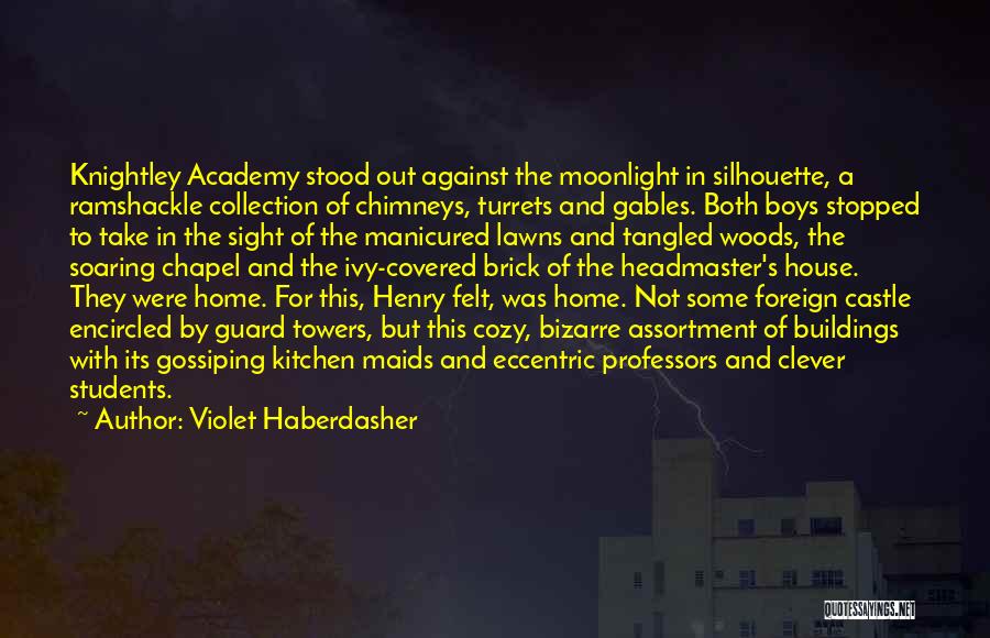 Violet Haberdasher Quotes: Knightley Academy Stood Out Against The Moonlight In Silhouette, A Ramshackle Collection Of Chimneys, Turrets And Gables. Both Boys Stopped