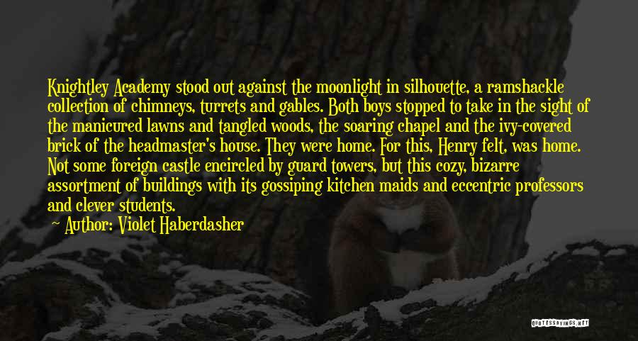 Violet Haberdasher Quotes: Knightley Academy Stood Out Against The Moonlight In Silhouette, A Ramshackle Collection Of Chimneys, Turrets And Gables. Both Boys Stopped