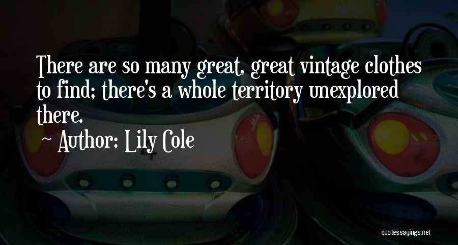 Lily Cole Quotes: There Are So Many Great, Great Vintage Clothes To Find; There's A Whole Territory Unexplored There.