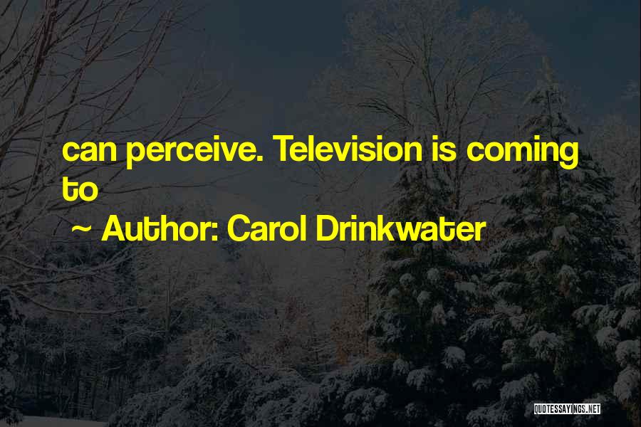 Carol Drinkwater Quotes: Can Perceive. Television Is Coming To