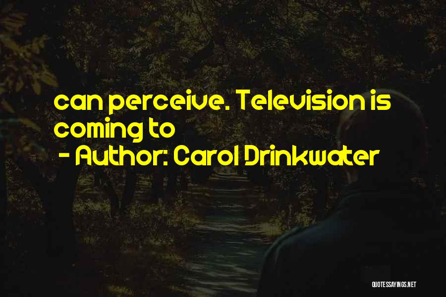 Carol Drinkwater Quotes: Can Perceive. Television Is Coming To