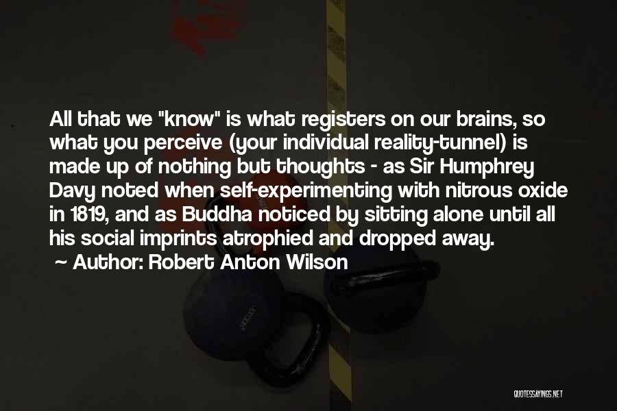 Robert Anton Wilson Quotes: All That We Know Is What Registers On Our Brains, So What You Perceive (your Individual Reality-tunnel) Is Made Up