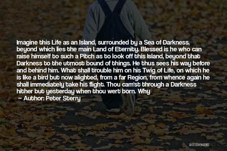 Peter Sterry Quotes: Imagine This Life As An Island, Surrounded By A Sea Of Darkness, Beyond Which Lies The Main Land Of Eternity.
