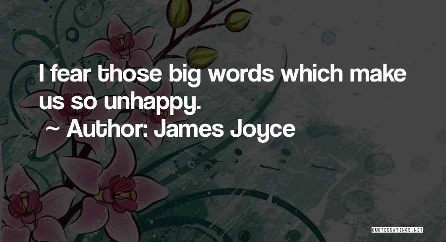 James Joyce Quotes: I Fear Those Big Words Which Make Us So Unhappy.