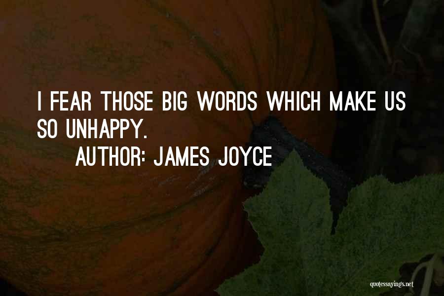 James Joyce Quotes: I Fear Those Big Words Which Make Us So Unhappy.