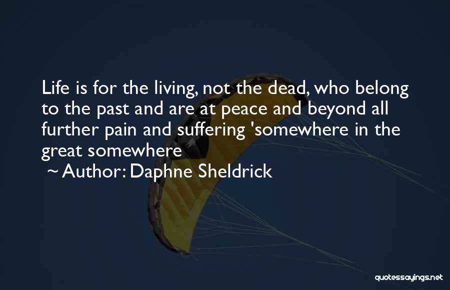 Daphne Sheldrick Quotes: Life Is For The Living, Not The Dead, Who Belong To The Past And Are At Peace And Beyond All