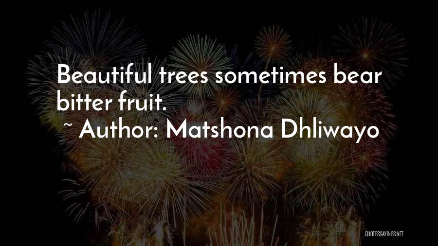 Matshona Dhliwayo Quotes: Beautiful Trees Sometimes Bear Bitter Fruit.