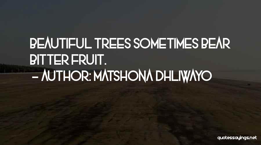 Matshona Dhliwayo Quotes: Beautiful Trees Sometimes Bear Bitter Fruit.