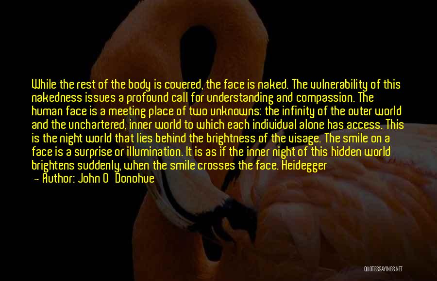 John O'Donohue Quotes: While The Rest Of The Body Is Covered, The Face Is Naked. The Vulnerability Of This Nakedness Issues A Profound