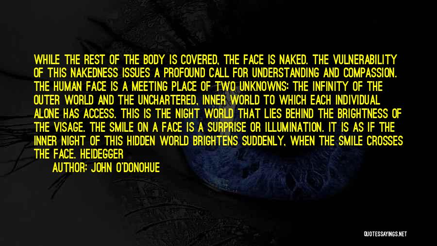 John O'Donohue Quotes: While The Rest Of The Body Is Covered, The Face Is Naked. The Vulnerability Of This Nakedness Issues A Profound