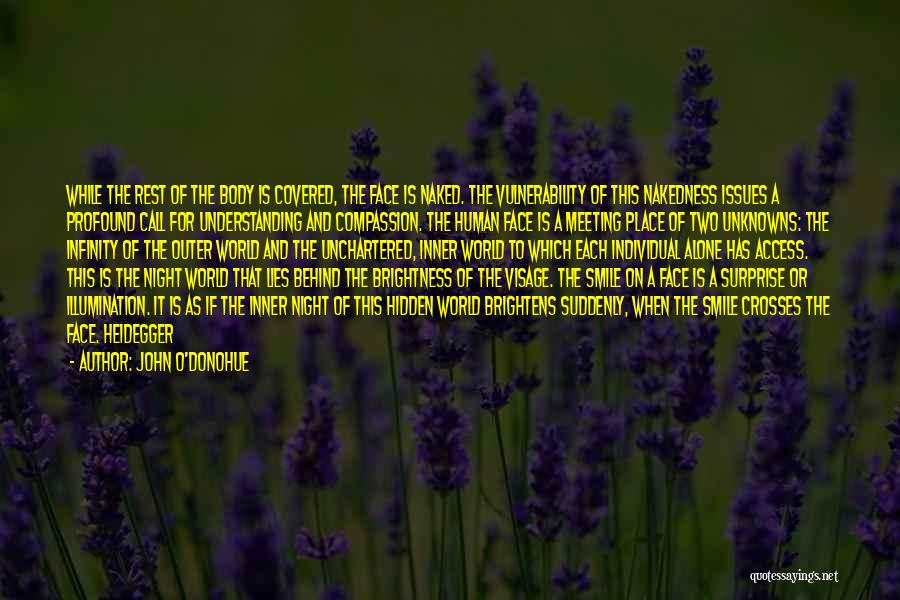 John O'Donohue Quotes: While The Rest Of The Body Is Covered, The Face Is Naked. The Vulnerability Of This Nakedness Issues A Profound