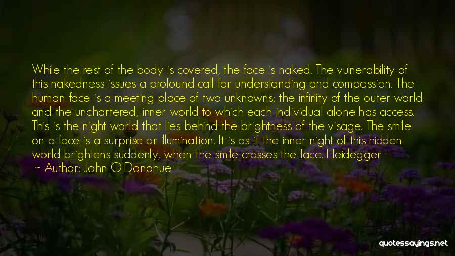 John O'Donohue Quotes: While The Rest Of The Body Is Covered, The Face Is Naked. The Vulnerability Of This Nakedness Issues A Profound