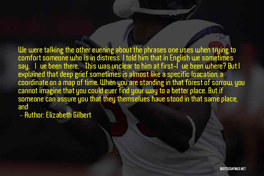 Elizabeth Gilbert Quotes: We Were Talking The Other Evening About The Phrases One Uses When Trying To Comfort Someone Who Is In Distress.