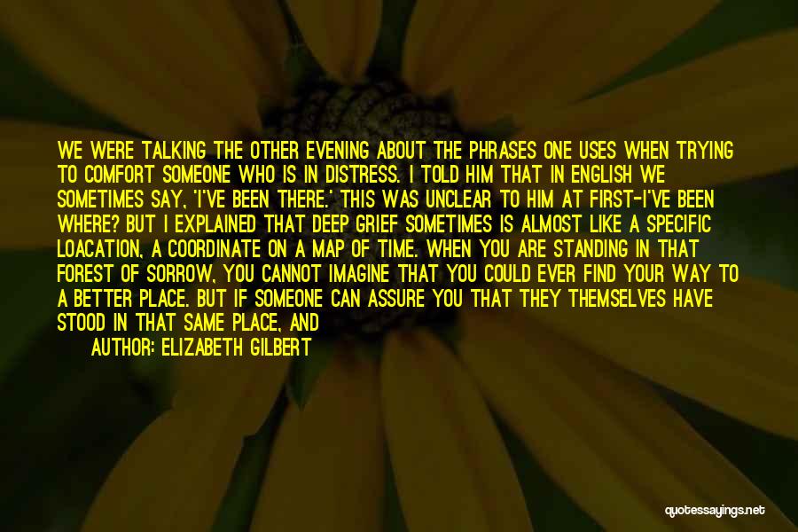 Elizabeth Gilbert Quotes: We Were Talking The Other Evening About The Phrases One Uses When Trying To Comfort Someone Who Is In Distress.