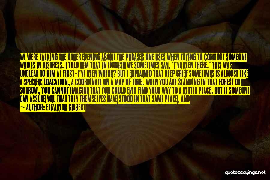 Elizabeth Gilbert Quotes: We Were Talking The Other Evening About The Phrases One Uses When Trying To Comfort Someone Who Is In Distress.