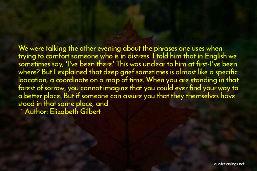Elizabeth Gilbert Quotes: We Were Talking The Other Evening About The Phrases One Uses When Trying To Comfort Someone Who Is In Distress.