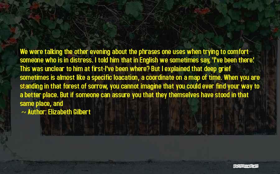 Elizabeth Gilbert Quotes: We Were Talking The Other Evening About The Phrases One Uses When Trying To Comfort Someone Who Is In Distress.