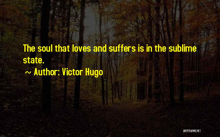 Victor Hugo Quotes: The Soul That Loves And Suffers Is In The Sublime State.