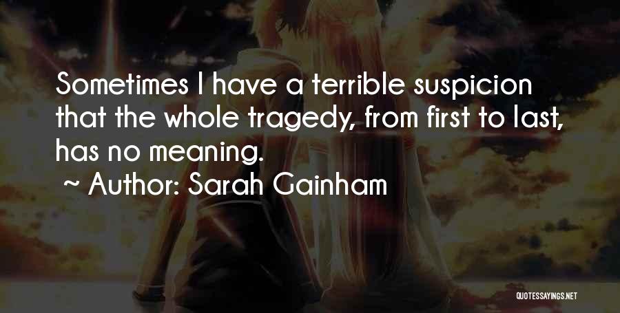 Sarah Gainham Quotes: Sometimes I Have A Terrible Suspicion That The Whole Tragedy, From First To Last, Has No Meaning.