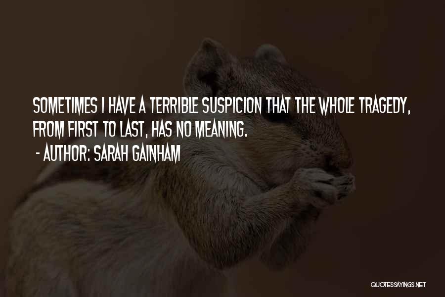 Sarah Gainham Quotes: Sometimes I Have A Terrible Suspicion That The Whole Tragedy, From First To Last, Has No Meaning.