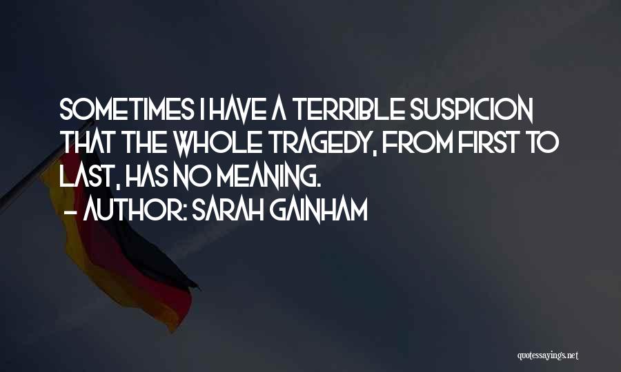 Sarah Gainham Quotes: Sometimes I Have A Terrible Suspicion That The Whole Tragedy, From First To Last, Has No Meaning.