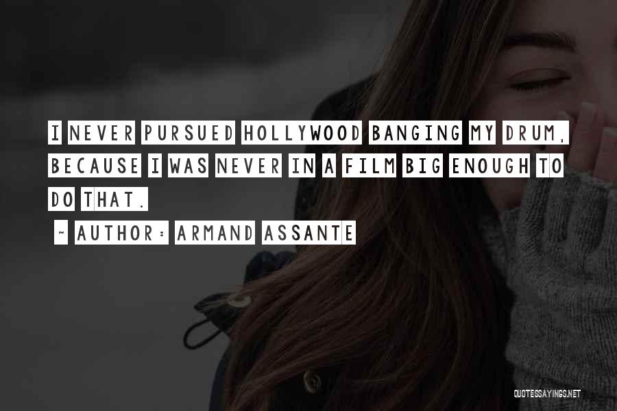 Armand Assante Quotes: I Never Pursued Hollywood Banging My Drum, Because I Was Never In A Film Big Enough To Do That.