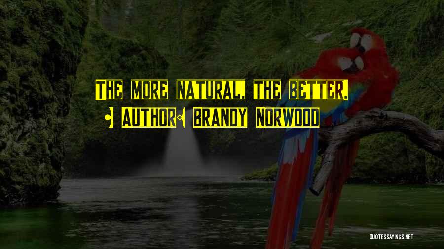 Brandy Norwood Quotes: The More Natural, The Better.