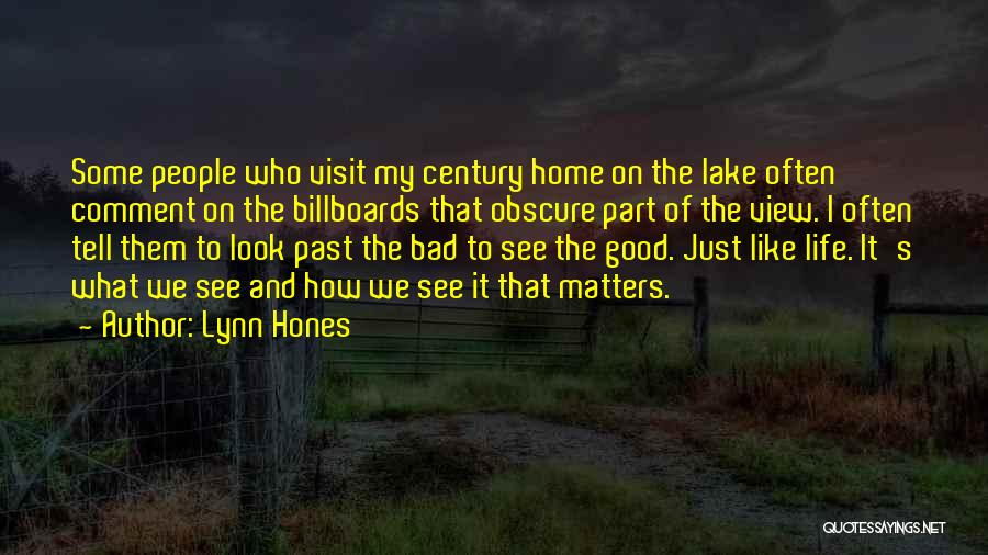 Lynn Hones Quotes: Some People Who Visit My Century Home On The Lake Often Comment On The Billboards That Obscure Part Of The