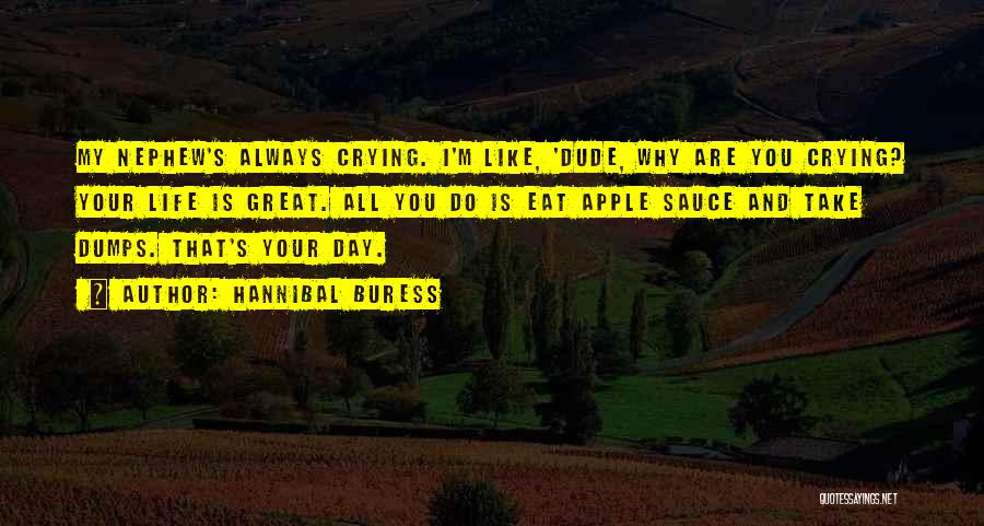 Hannibal Buress Quotes: My Nephew's Always Crying. I'm Like, 'dude, Why Are You Crying? Your Life Is Great. All You Do Is Eat