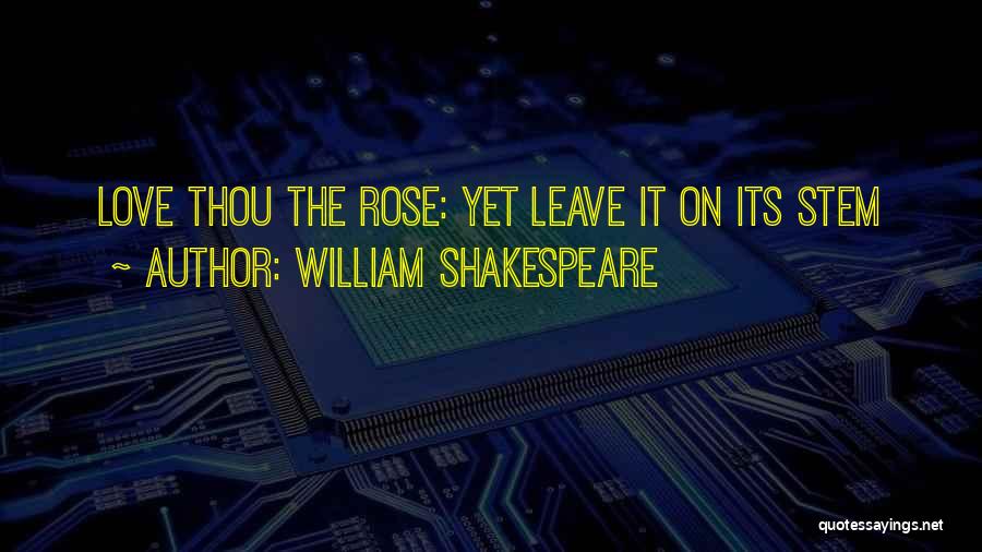 William Shakespeare Quotes: Love Thou The Rose: Yet Leave It On Its Stem
