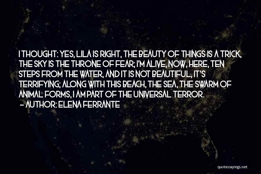 Elena Ferrante Quotes: I Thought: Yes, Lila Is Right, The Beauty Of Things Is A Trick, The Sky Is The Throne Of Fear;