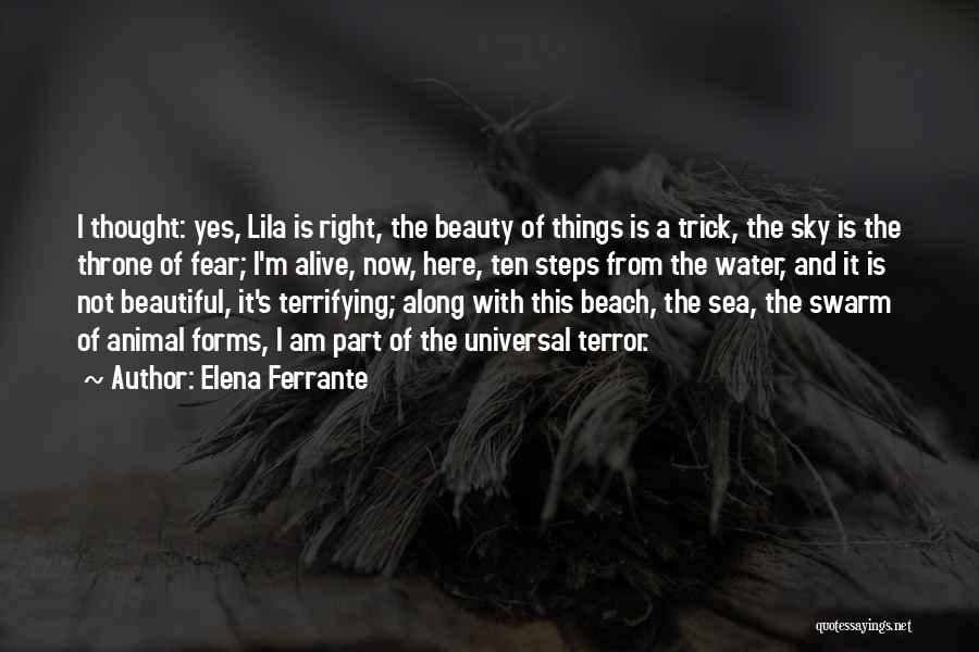 Elena Ferrante Quotes: I Thought: Yes, Lila Is Right, The Beauty Of Things Is A Trick, The Sky Is The Throne Of Fear;