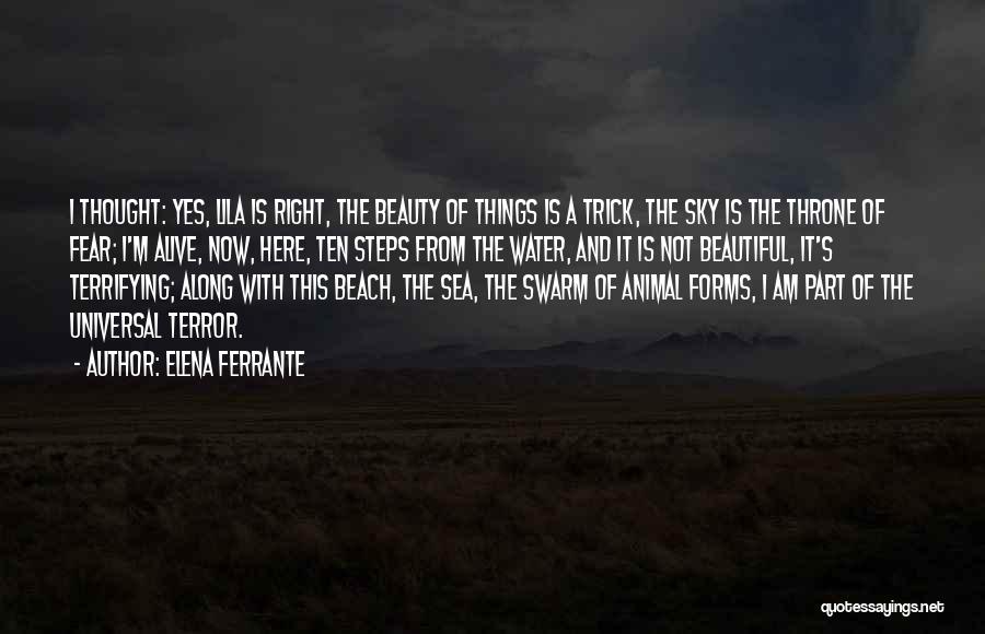 Elena Ferrante Quotes: I Thought: Yes, Lila Is Right, The Beauty Of Things Is A Trick, The Sky Is The Throne Of Fear;